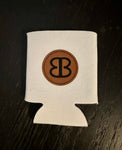 Koozies - custom with a leather patch